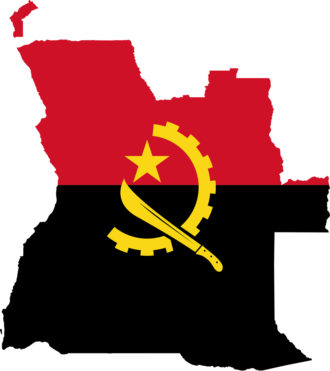 angola, flag, map